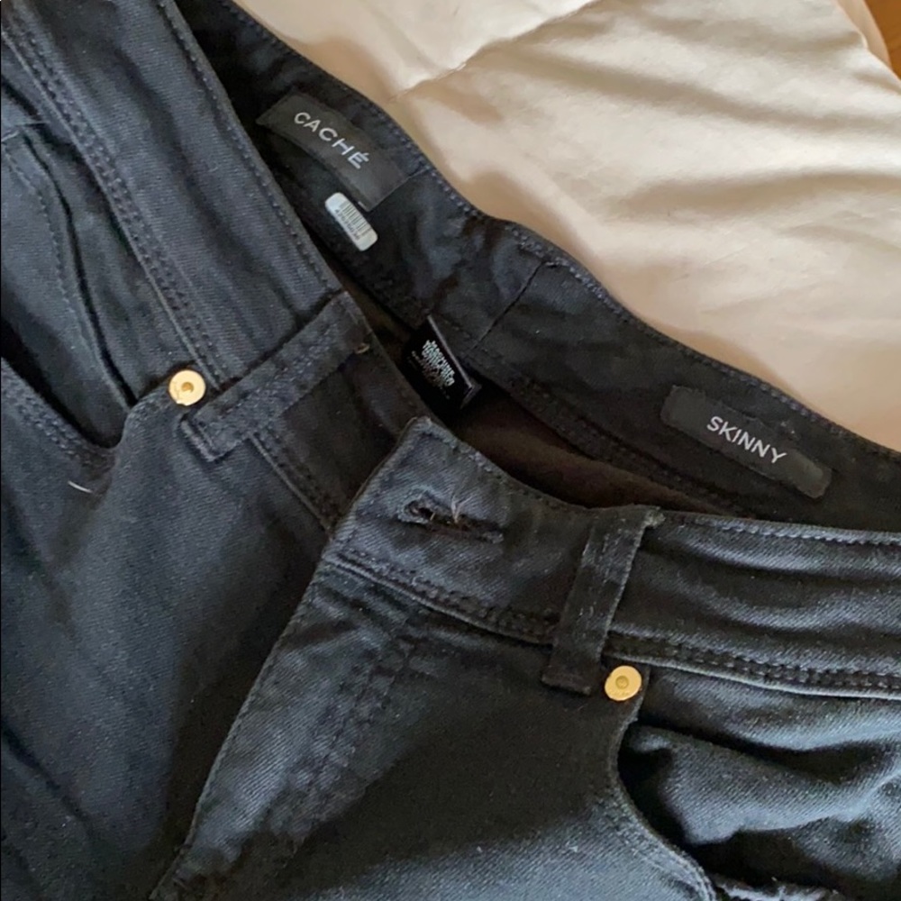 Cache Mid rise black skinny jeans